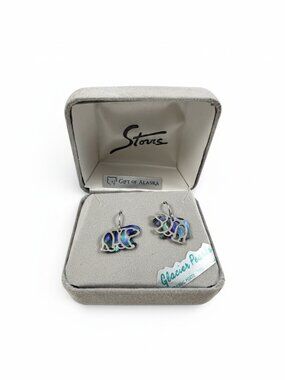 NEW IN BOX Storrs Glacier Pearle Polar Bear Abalone Earrings – Gift of Alaska
